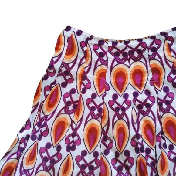 Mossimo Retro Vintage Printed  Lightweight A-Line Full Skirt Pleats 6 - Picture 2 of 6